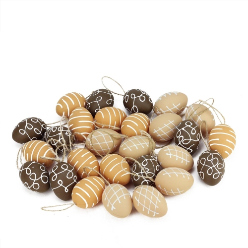 NORTHLIGHT  Set Of 27 And Beige Spring Easter Egg Ornaments 2.25" In Brown