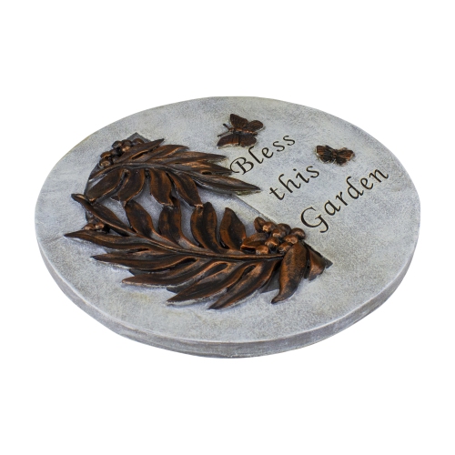 9in Round Bless This Garden Religious Garden Stepping Stone