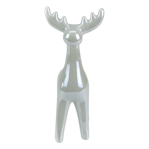7" Gray Ceramic Reindeer Christmas Figure