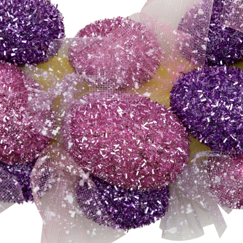 Glittered Pink and Purple Easter Egg Wreath, 20-Inch, Unlit