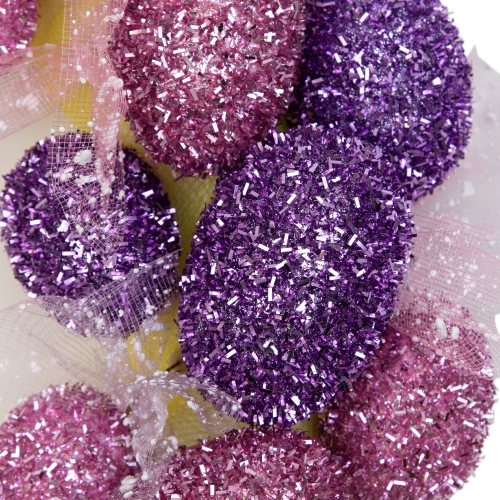 Glittered Pink and Purple Easter Egg Wreath, 20-Inch, Unlit