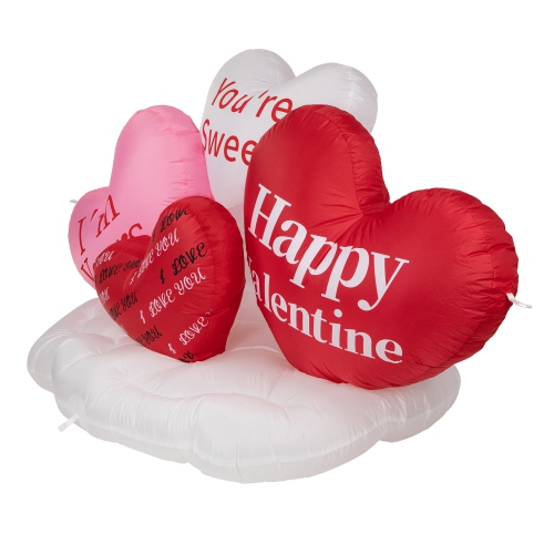5' Inflatable Lighted Valentine's Day Conversation Hearts Outdoor Decoration