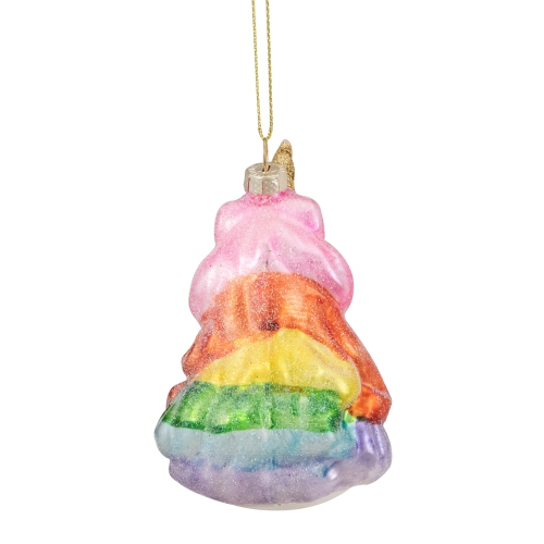 4" Rainbow Unicorn Head Hanging Glass Christmas Ornament