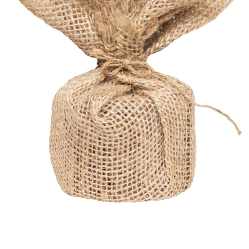 17.5" Icy Frosted Pine Tree in Burlap Base Christmas Decoration