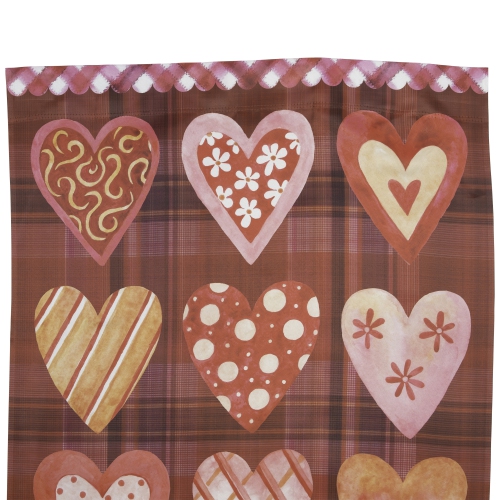 Be My Valentine Plaid and Heart Outdoor House Flag 28" x 40"