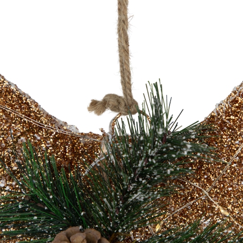 22" LED Lighted Champagne Gold Gradient Mesh Bow Christmas Decoration