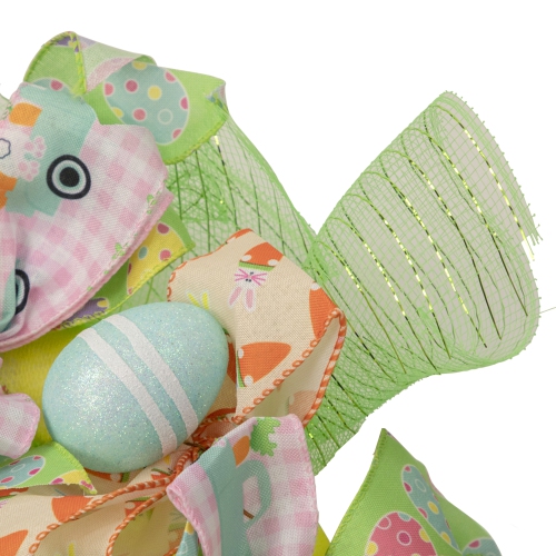 Pastel Easter Egg and Ribbons Wreath, 22-Inch, Unlit