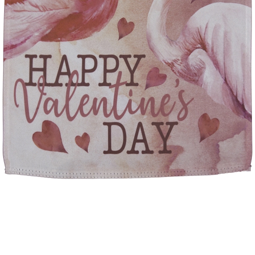 Happy Valentine's Day Flamingo Outdoor Garden Flag 12.5" x 18"