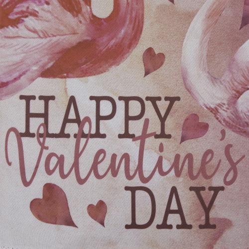 Happy Valentine's Day Flamingo Outdoor Garden Flag 12.5" x 18"