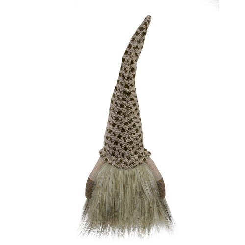 12.5" Beige and Brown Sitting Christmas Gnome Figure