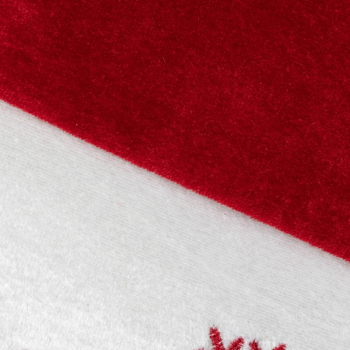19" Red and White Velvet Embroidered Snowflake Christmas Stocking