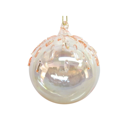 NORTHLIGHT  3" Iridescent Glass Christmas Ball Ornament In Pink