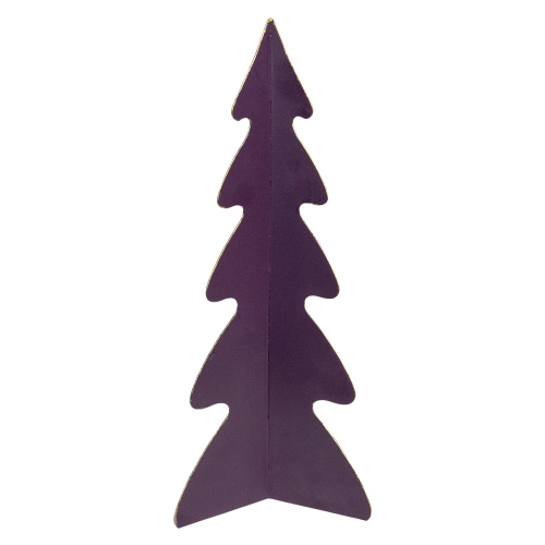 NORTHLIGHT  12" Triangular Christmas Tree With A Curved Design Tabletop Decor In Purple