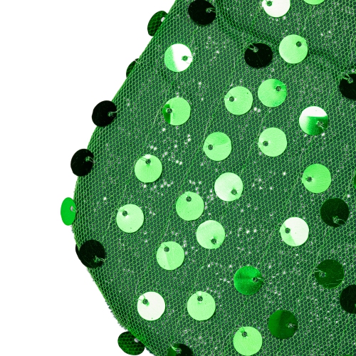 20" Shiny Metallic Green Sequined Christmas Stocking with Velveteen Cuff