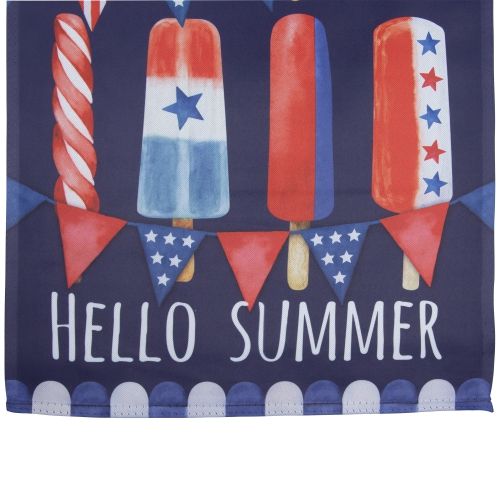 Hello Summer Patriotic Americana Popsicle Garden Flag 28" x 40"