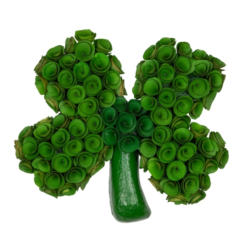 14.5" Green Four Leaf Clover Wood Floral Decoration