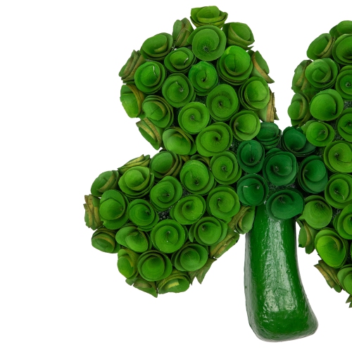 14.5" Green Four Leaf Clover Wood Floral Decoration