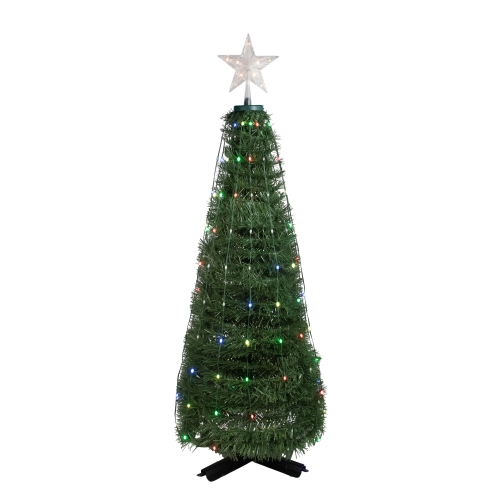 Arbre de Noël d'extérieur artificiel télescopique à plusieurs fonctions, vert, 4 pi