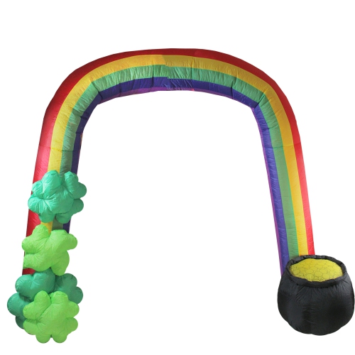 13' Inflatable Lighted St. Patrick's Day Rainbow Outdoor Decoration