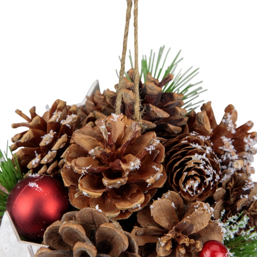 6" Pine Cones, Stars and Balls Hanging Christmas Ornament