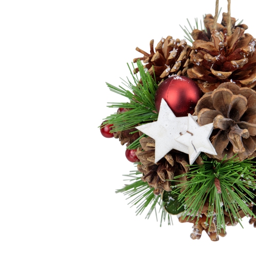 6" Pine Cones, Stars and Balls Hanging Christmas Ornament