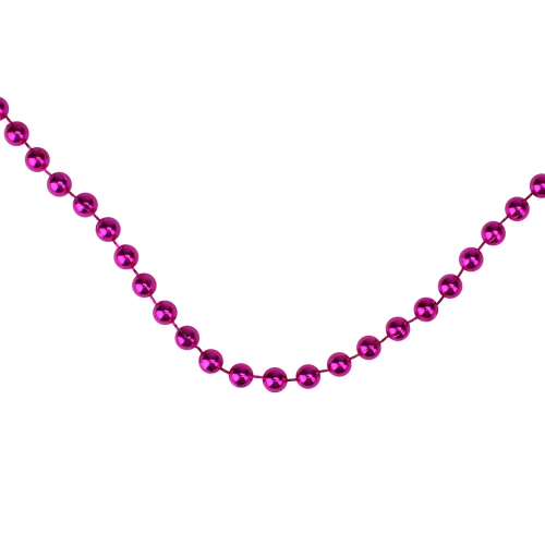 15' x 0.25" Shiny Metallic Pink Beaded Artificial Christmas Garland - Unlit