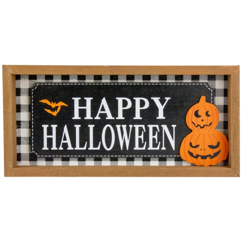 Set of 2 Happy Halloween Wooden Shadow Box Plaques