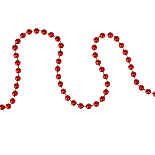 Guirlande de Noël artificielle perlé rouge cramoisi brillant de 15 pi x 0.25 po – sans éclairage