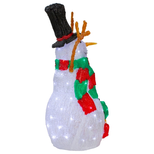 23" Lighted Commercial Grade Acrylic Snowman Christmas Display Decoration
