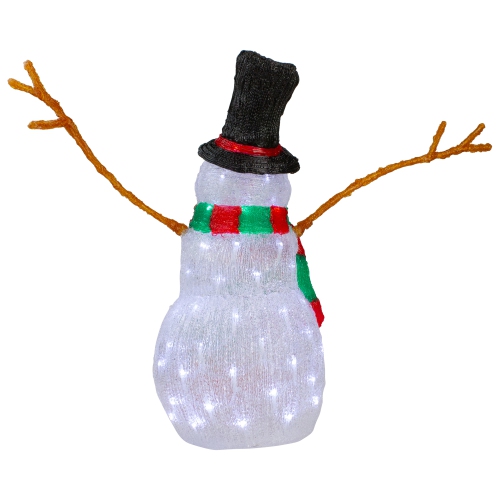 23" Lighted Commercial Grade Acrylic Snowman Christmas Display Decoration