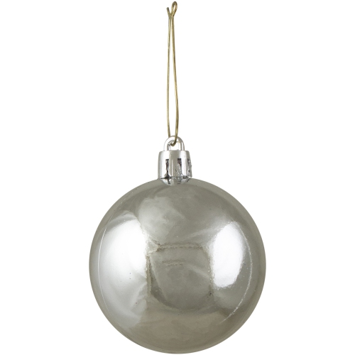 12ct Silver and Blue 2-Finish Shatterproof Ball Christmas Ornaments 4"