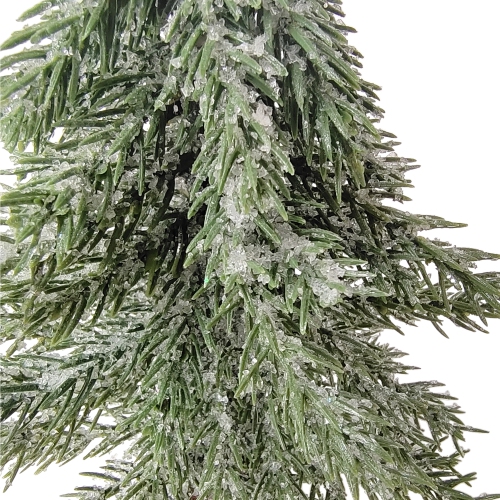 10.5" Frosted Icy Pine Tree with Jute Base Christmas Decoration