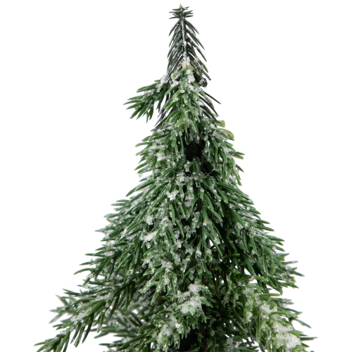 10.5" Frosted Icy Pine Tree with Jute Base Christmas Decoration