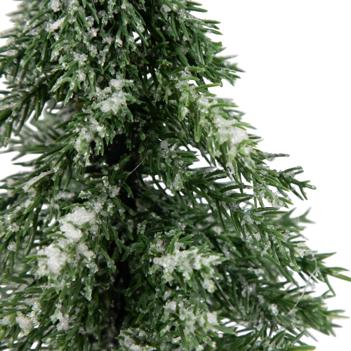 10.5" Frosted Icy Pine Tree with Jute Base Christmas Decoration