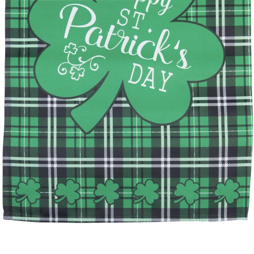 Happy St. Patrick's Day Plaid Outdoor Garden Flag 12.5" x 18"