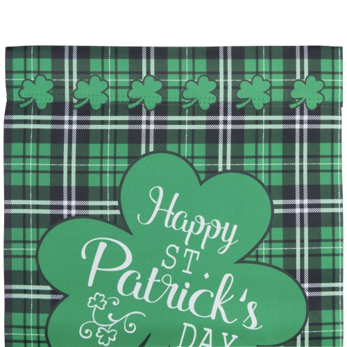 Happy St. Patrick's Day Plaid Outdoor Garden Flag 12.5" x 18"