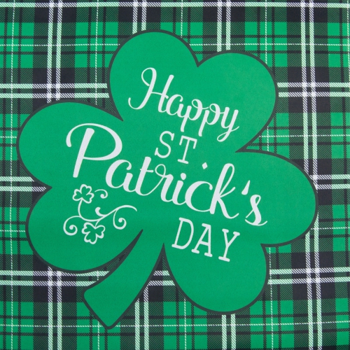 Happy St. Patrick's Day Plaid Outdoor Garden Flag 12.5" x 18"