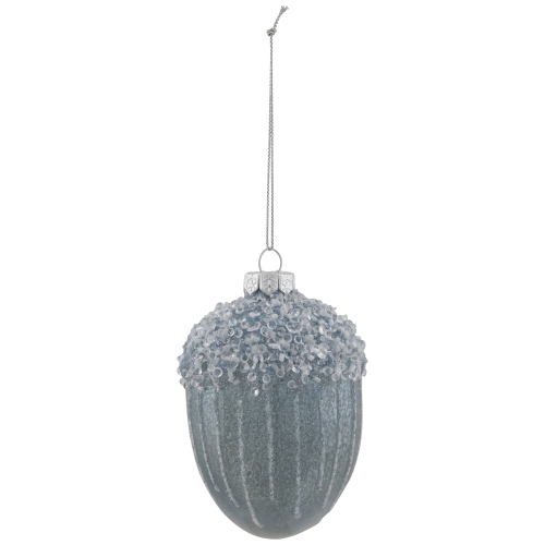 4.5" Blue Glittered Mercury Glass Pine Cone Christmas Ornament