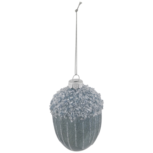 4.5" Blue Glittered Mercury Glass Pine Cone Christmas Ornament