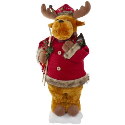 24" Lighted and Animated Musical Moose Christmas Figure