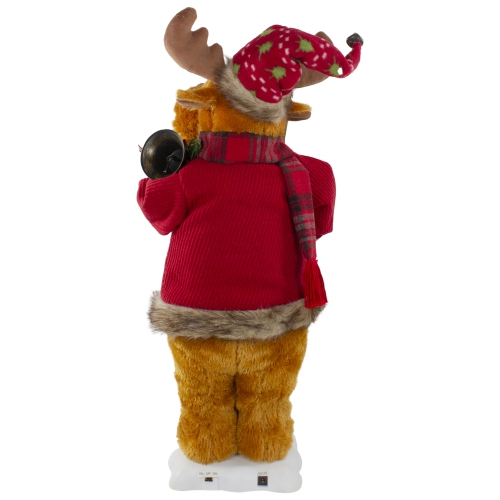 24" Lighted and Animated Musical Moose Christmas Figure