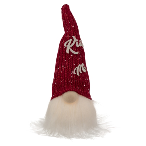 11.5" Lighted Red Knit 'Kiss Me' Hat Valentine's Day Gnome