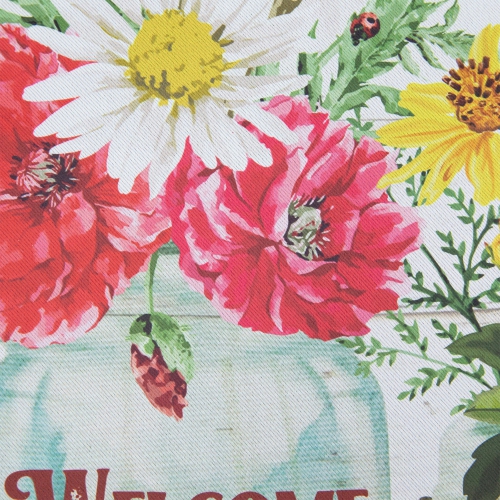 Welcome Friends Spring Bouquet Outdoor Garden Flag 12.5" x 18"