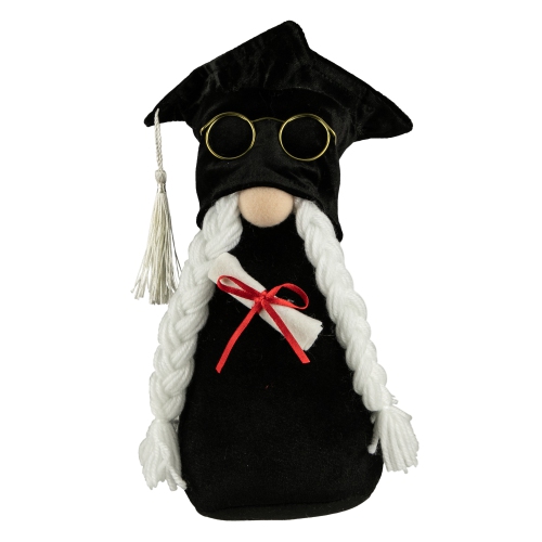 NORTHLIGHT  10.5" Graduation Day Girl Gnome In Cap And Gown In Black