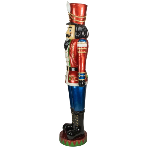 75" LED Lighted Metallic Jeweled Commercial Grade Fiberglass Christmas Nutcracker