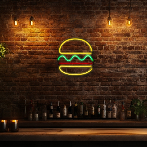LED Hamburger NEON Lighted Wall Art - 11.75"