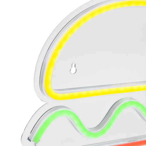 LED Hamburger NEON Lighted Wall Art - 11.75"