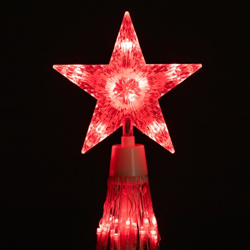 Décoration d'extérieur en forme de cône de Noël illuminé à DEL rouge de 6 pi