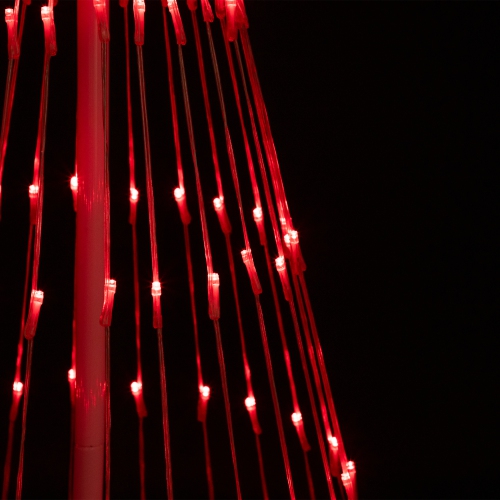 Décoration d'extérieur en forme de cône de Noël illuminé à DEL rouge de 6 pi