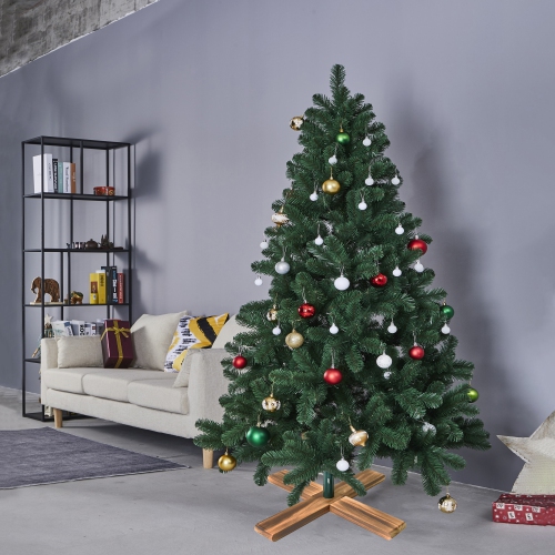 Support pour arbre de Noël artificiel en bois clair – pour arbres d'une hauteur maximale de 7,75 pi